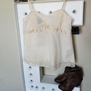 NWT Apostrophe lace detail top